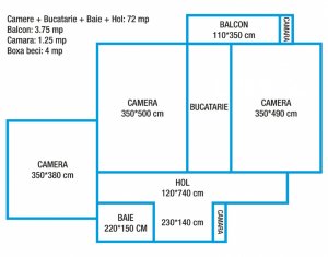 Apartament 3 camere de vanzare in Manastur, etaj 3, util 72 mp
