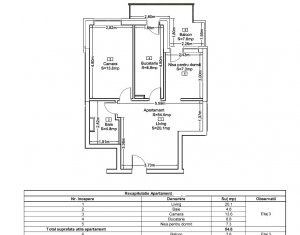 Apartament 55mp, FINISAT, 2 camere + nisa de dormit, Lidl Frunzisului 