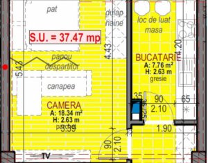 Apartament 1 camera, decomandat, TVA inclus, zona Terra
