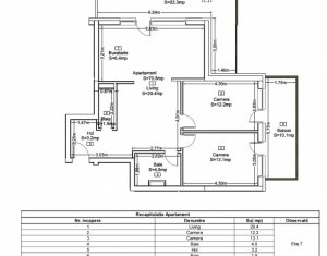 Apartament 3cam, 71mp + 30mp terasa, semifinisat, Lidl Frunzisului 
