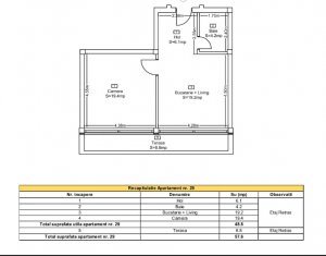 Sale apartment 2 rooms in Baciu