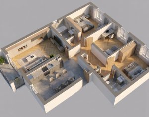   Apartament cu 4 camere, 2 bai, etaj 2/4, Gheorgheni 