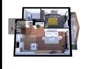 Apartament 2 camere, terasa, Gheorgheni-Sopor