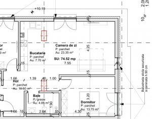 Apartament semifinisat 3 camere, imobil nou, Centru