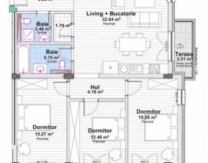 Appartement 4 chambres à vendre dans Cluj-napoca, zone Marasti