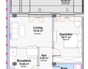 PRETURI PROMO ! Apartament de 2 camere, terasa 20 mp, panorama frumoasa !